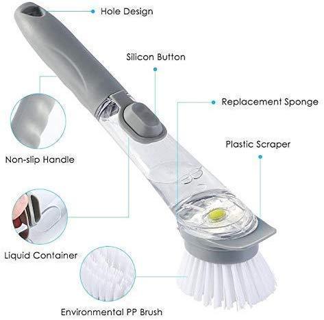 Automatic Soap Dispensing Dish Cleaning Brush (Pack Of 2)