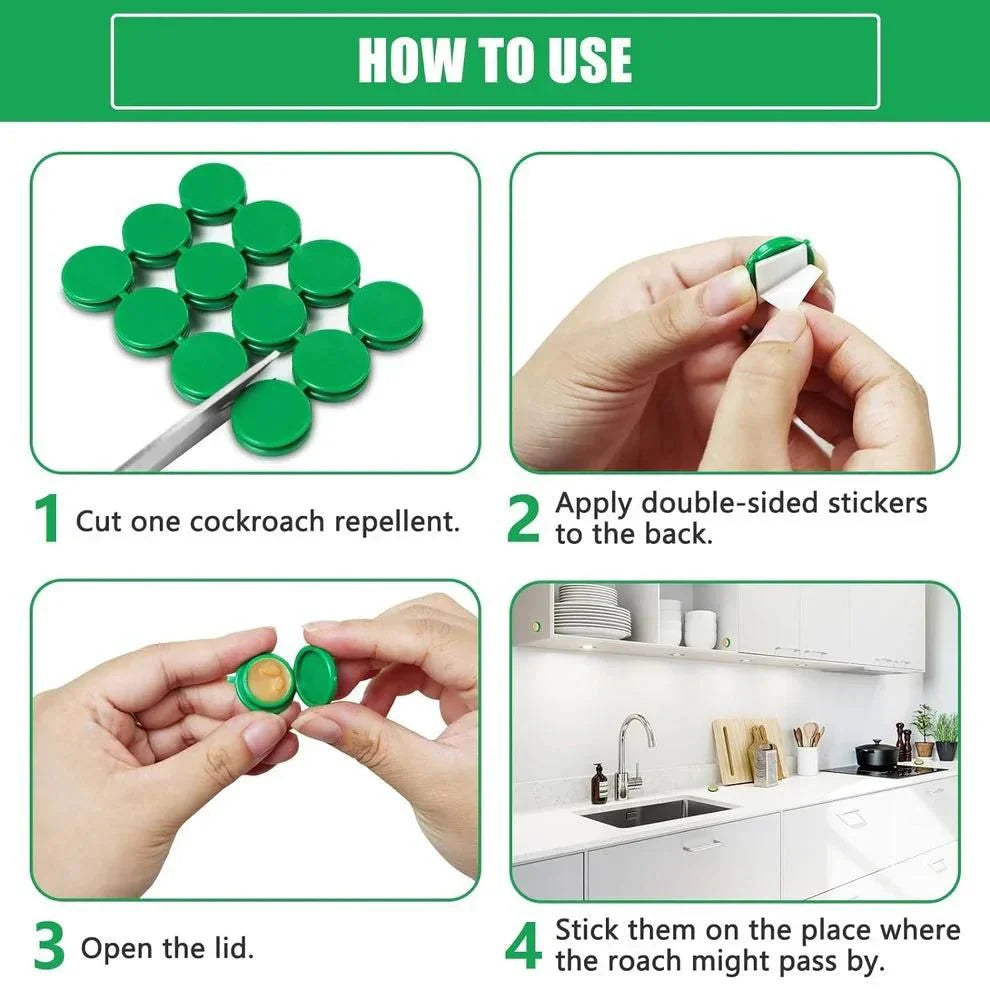 Natural Cockroach Killer for Kitchens, Bathrooms, and Cabinets (Buy 1 Get 1 Free) 24pcs