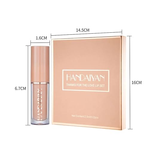 HANDAIYAN Lipstick Set of 12 Matte Velvet Mini Liquid Lipstick