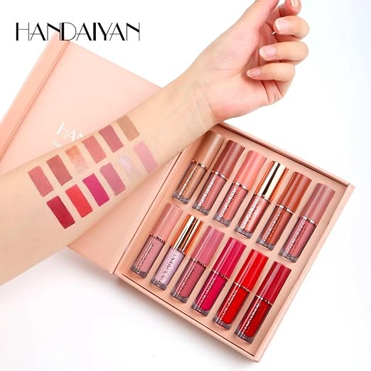 HANDAIYAN Lipstick Set of 12 Matte Velvet Mini Liquid Lipstick