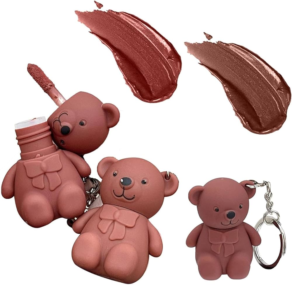 2in1 Key Chain Bear Lipstick Waterproof Long Lasting Lip (PACK OF 2)