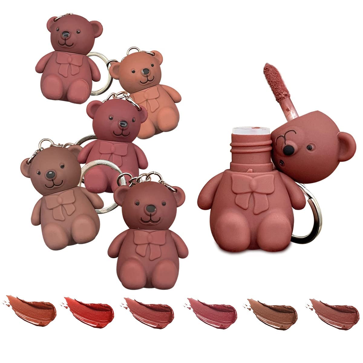 2in1 Key Chain Bear Lipstick Waterproof Long Lasting Lip (PACK OF 2)
