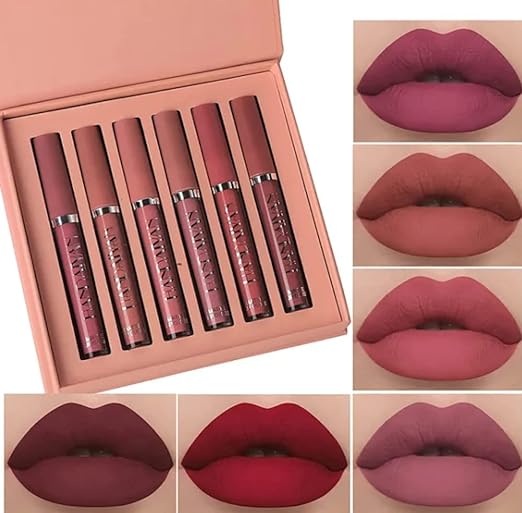 6 Colours Velvet Liquid Lipstick Set