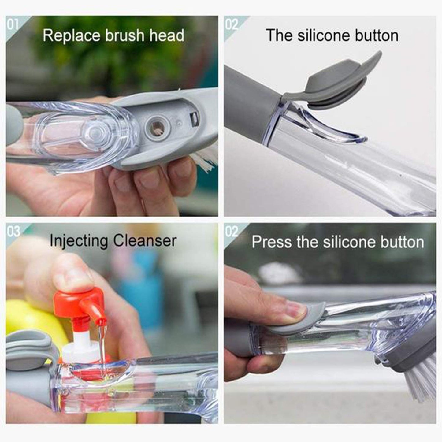 Automatic Soap Dispensing Dish Cleaning Brush (Pack Of 2)