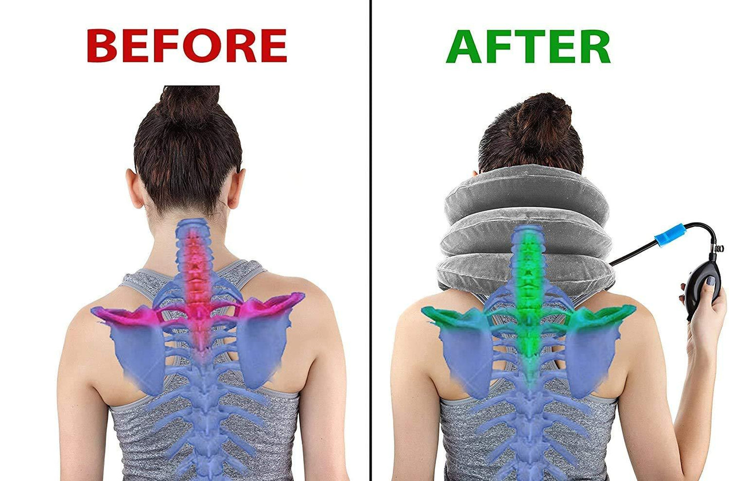 3 Layers Portable Neck Pillow Neck Massager for Cervical Spine.