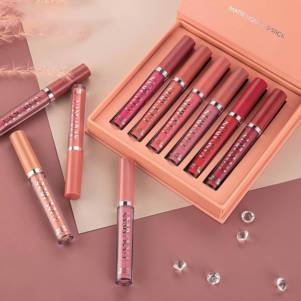 6 Colours Velvet Liquid Lipstick Set