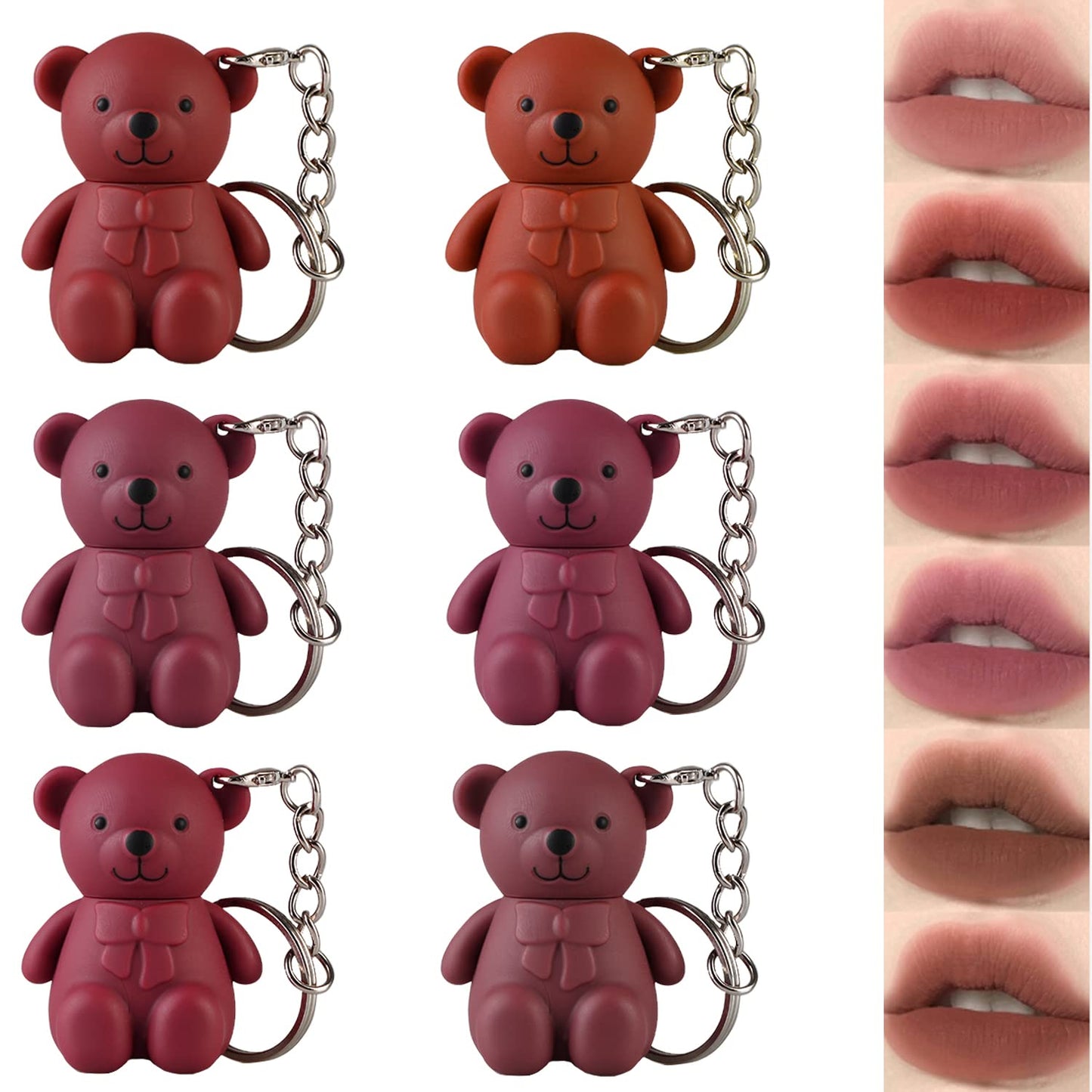 2in1 Key Chain Bear Lipstick Waterproof Long Lasting Lip (PACK OF 2)