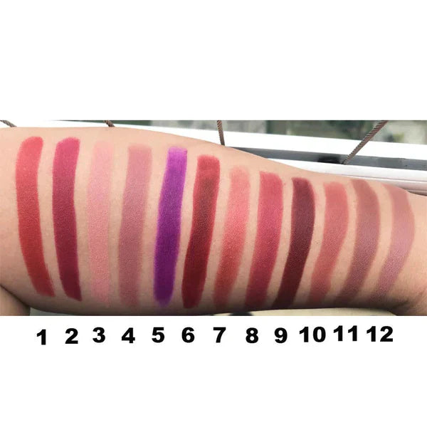 "Naysa"2 IN 1 Waterproof HD Matte Lipstick Pencils Makeup Kit (SET of 12)