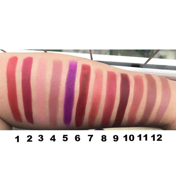 "Naysa"2 IN 1 Waterproof HD Matte Lipstick Pencils Makeup Kit (SET of 12)