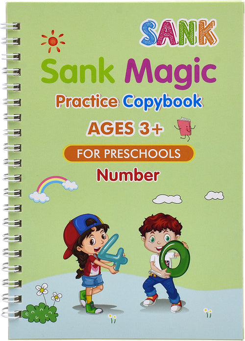 Sank Magic Reusable Practice Copybook for Kids (Included-4 BOOK +10 REFILL+1 pen+1 grip)