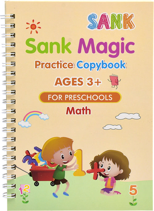 Sank Magic Reusable Practice Copybook for Kids (Included-4 BOOK +10 REFILL+1 pen+1 grip)
