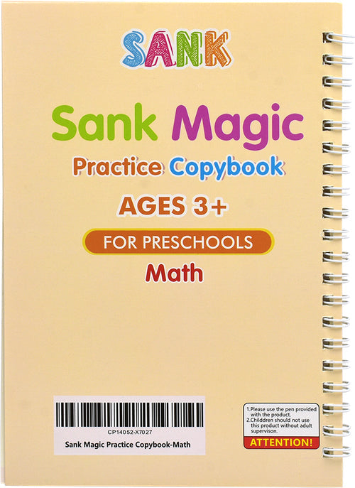 Sank Magic Reusable Practice Copybook for Kids (Included-4 BOOK +10 REFILL+1 pen+1 grip)