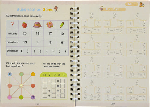 Sank Magic Reusable Practice Copybook for Kids (Included-4 BOOK +10 REFILL+1 pen+1 grip)