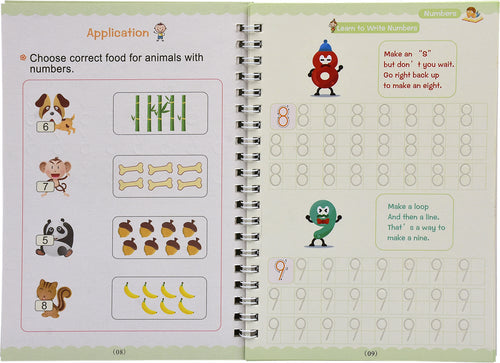 Sank Magic Reusable Practice Copybook for Kids (Included-4 BOOK +10 REFILL+1 pen+1 grip)