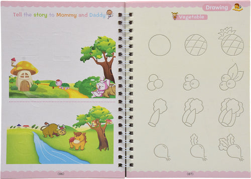 Sank Magic Reusable Practice Copybook for Kids (Included-4 BOOK +10 REFILL+1 pen+1 grip)