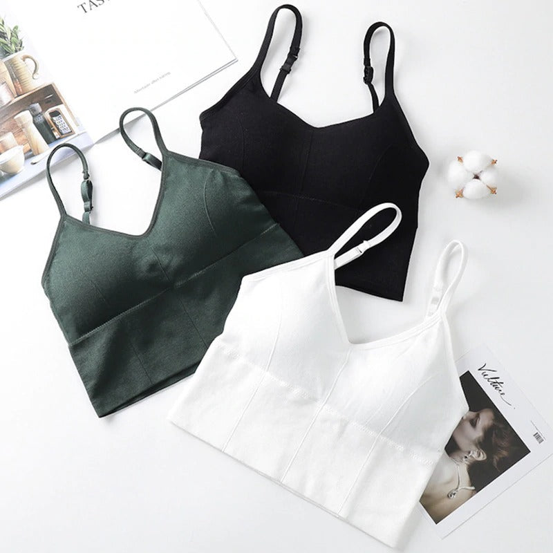 Women Tops Tank Padded Wireless Bra