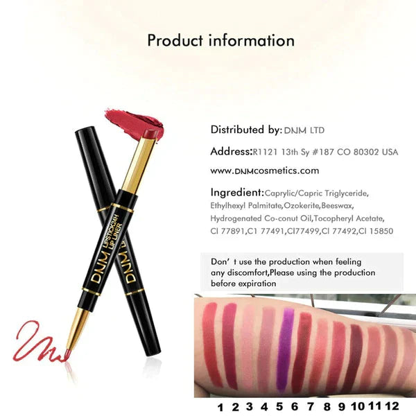 "Naysa"2 IN 1 Waterproof HD Matte Lipstick Pencils Makeup Kit (SET of 12)