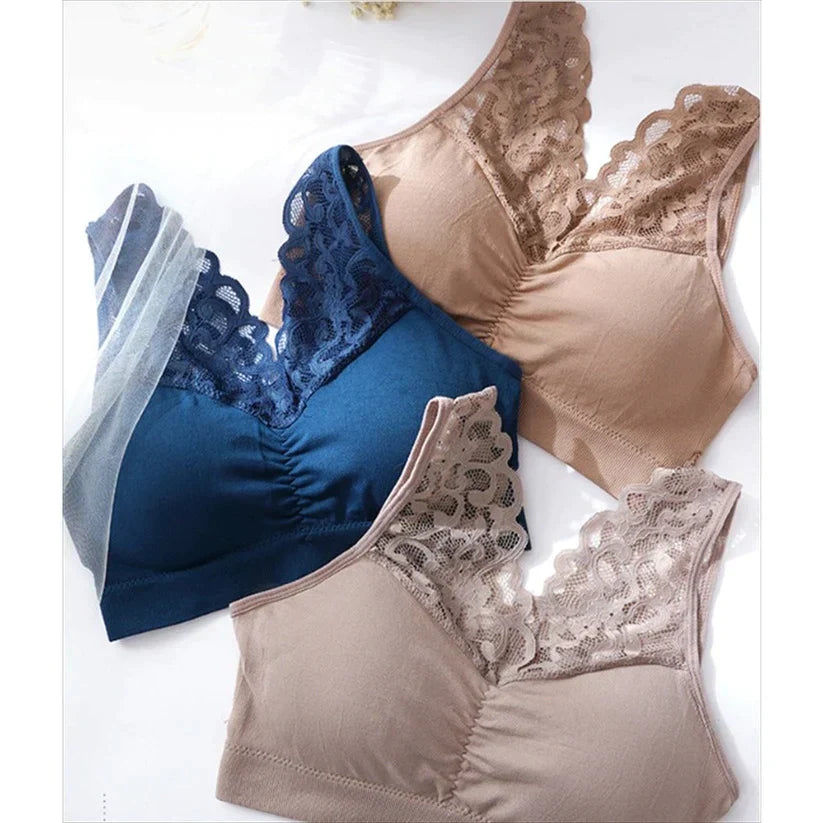 Seamless Wireless Beauty Back Push Up Bra Comfortable Chest