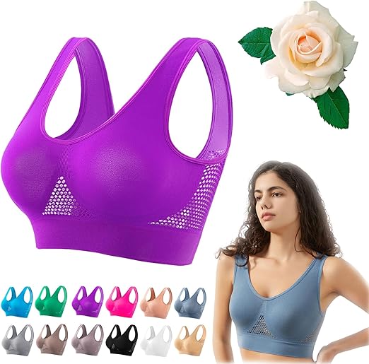 High-Support Wireless Sports Bra-Push-Up, Removable Pads, Yoga & Running